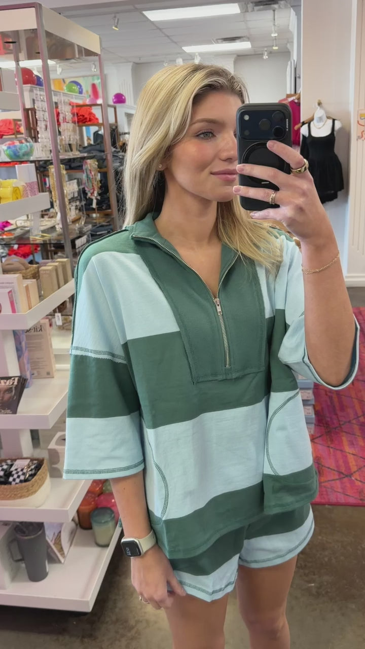 Load video: Free People Movement: Retro Rugby Set in Heritage Green