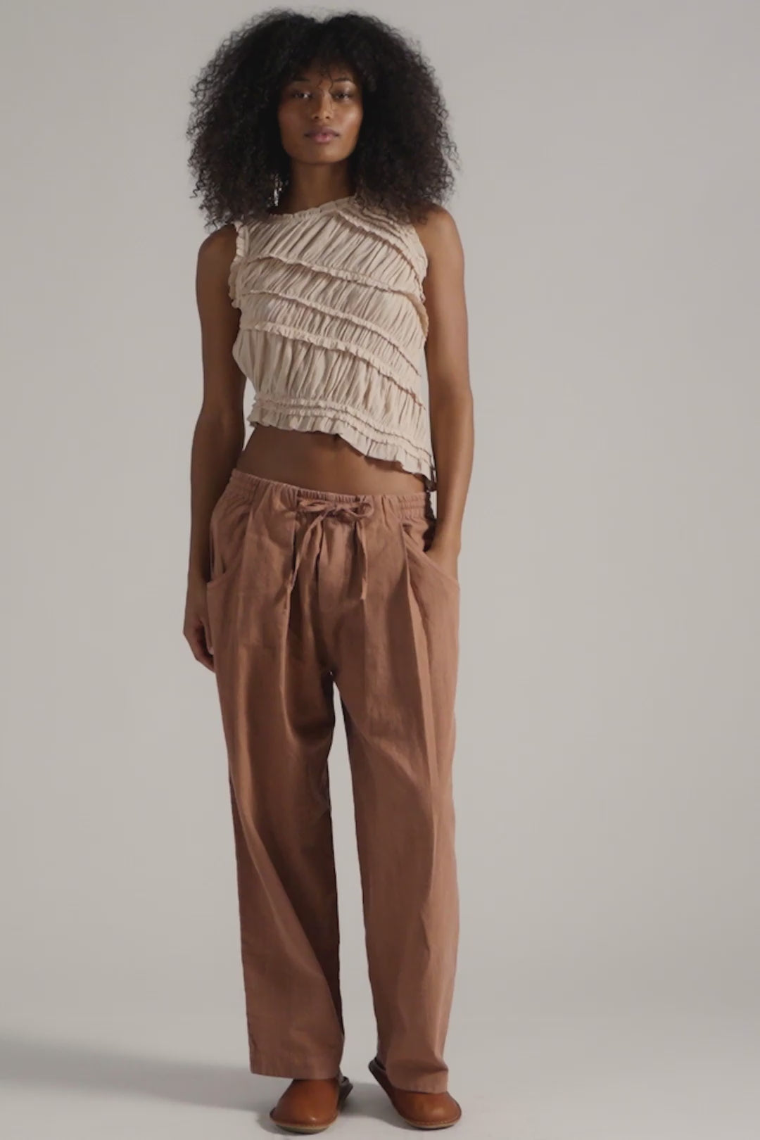 Load video: Free People: Chambers Laid Back Pull On Pant