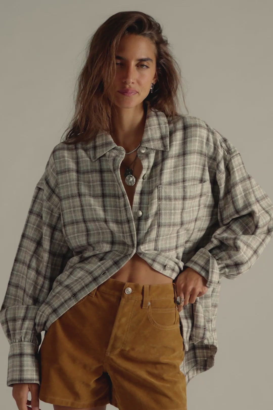 Load video: Free People: Tippi Vegan Suede Short in Dark Honey