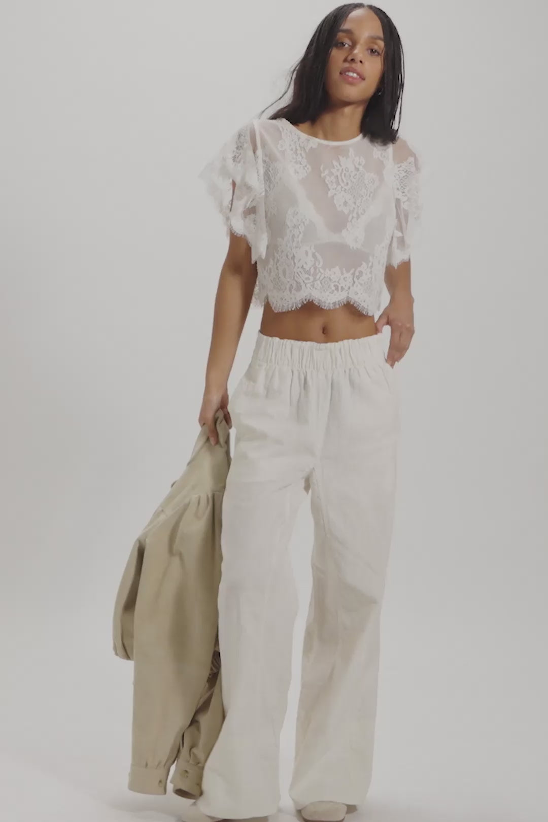 Load video: Free People: Day's End Linen Pull-On Pants