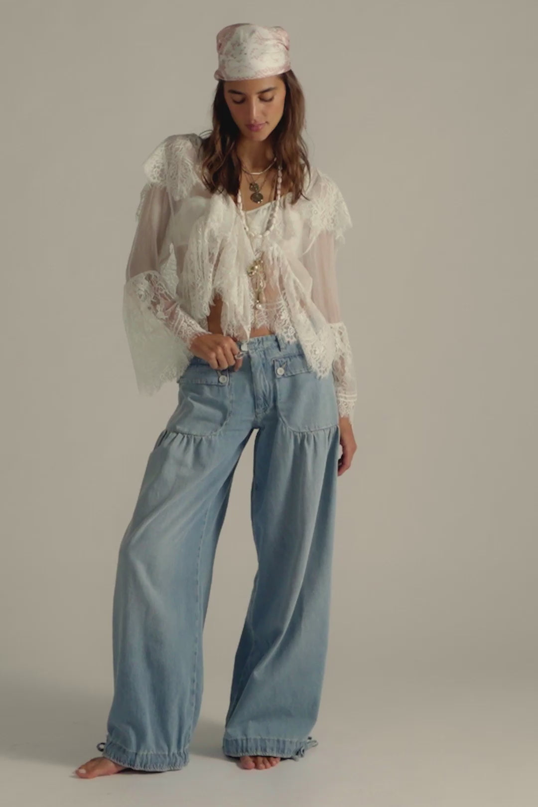 Load video: Free People: Lotus Jean in Bijou Blue