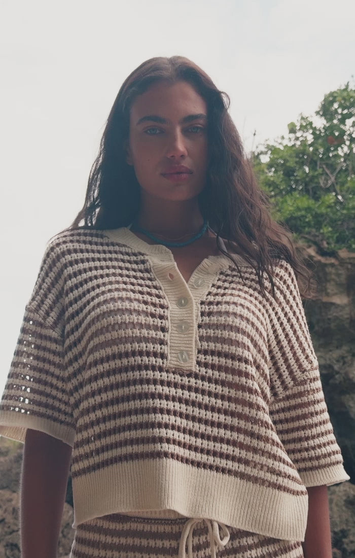 Load video: Z Supply: Lyla Striped Sweater Short