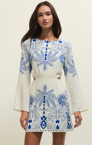 Z Supply: Tahina Palm Mini Dress Nautical Blue