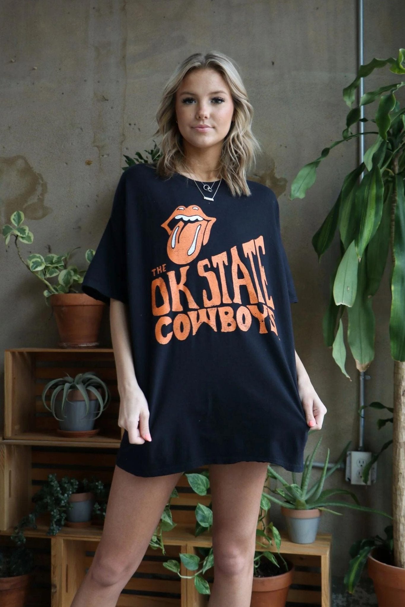 Rolling Stones OSU Cowboys Dazed Thrifted Tee in Black - J. Cole ShoesLIVY LURolling Stones OSU Cowboys Dazed Thrifted Tee in Black