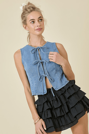 Samantha Tie front Denim Top - J. Cole ShoesDAY + MOONSamantha Tie front Denim Top
