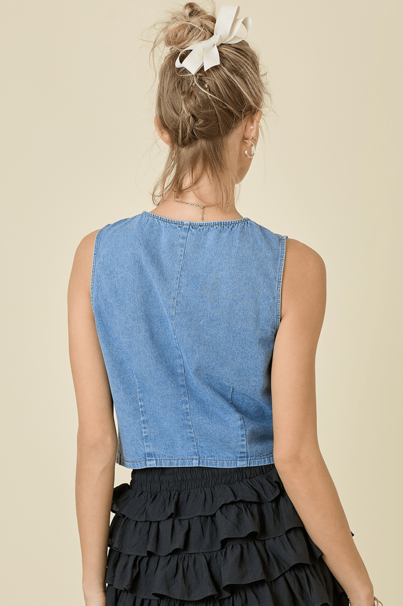 Samantha Tie front Denim Top - J. Cole ShoesDAY + MOONSamantha Tie front Denim Top
