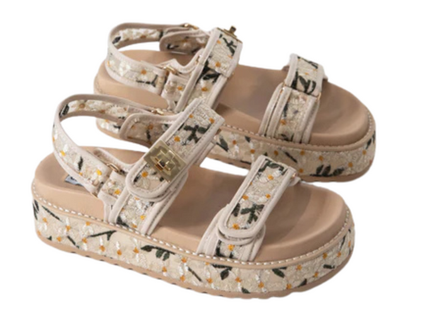 Steve Madden: Big Mona in Natural Floral - J. Cole Shoes