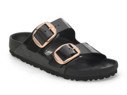 Birkenstock: Arizona Big Buckle in HS Black/Rose Gold