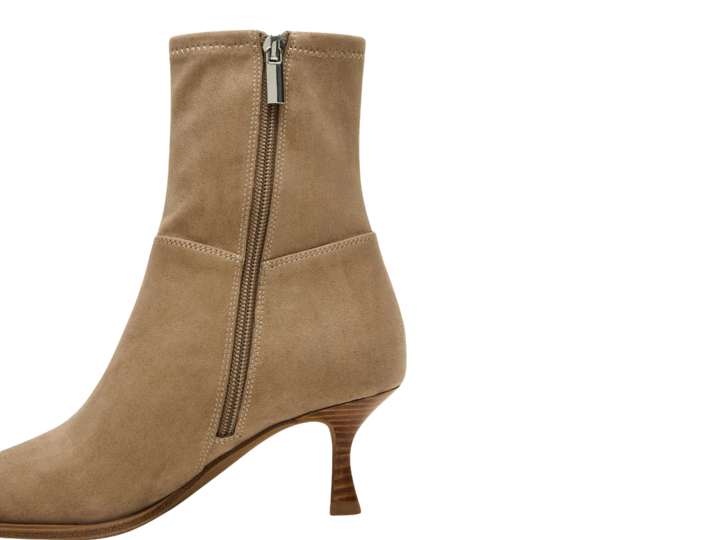 Steve Madden: Stasia Boot in Taupe zipper and heel 