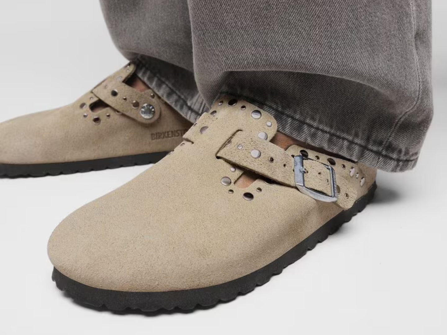 Birkenstock: Boston Rivet in Taupe J.Cole Shoes Tulsa Oklahoma 