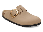 Birkenstock: Boston Big Buckle in Tabacco Brown