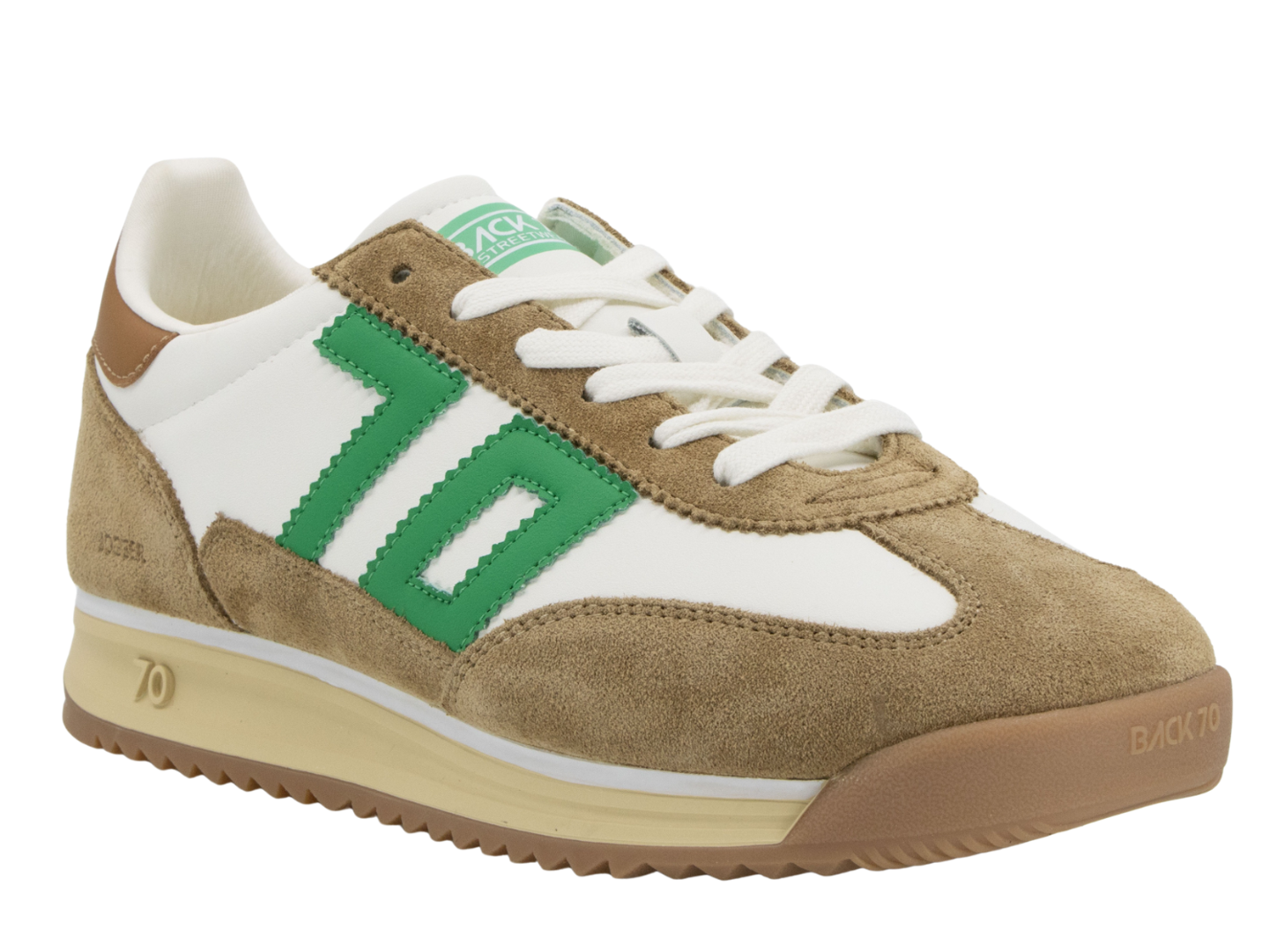 Back 70: JOGGER M in WHITE CAMEL GREEN Sneakers