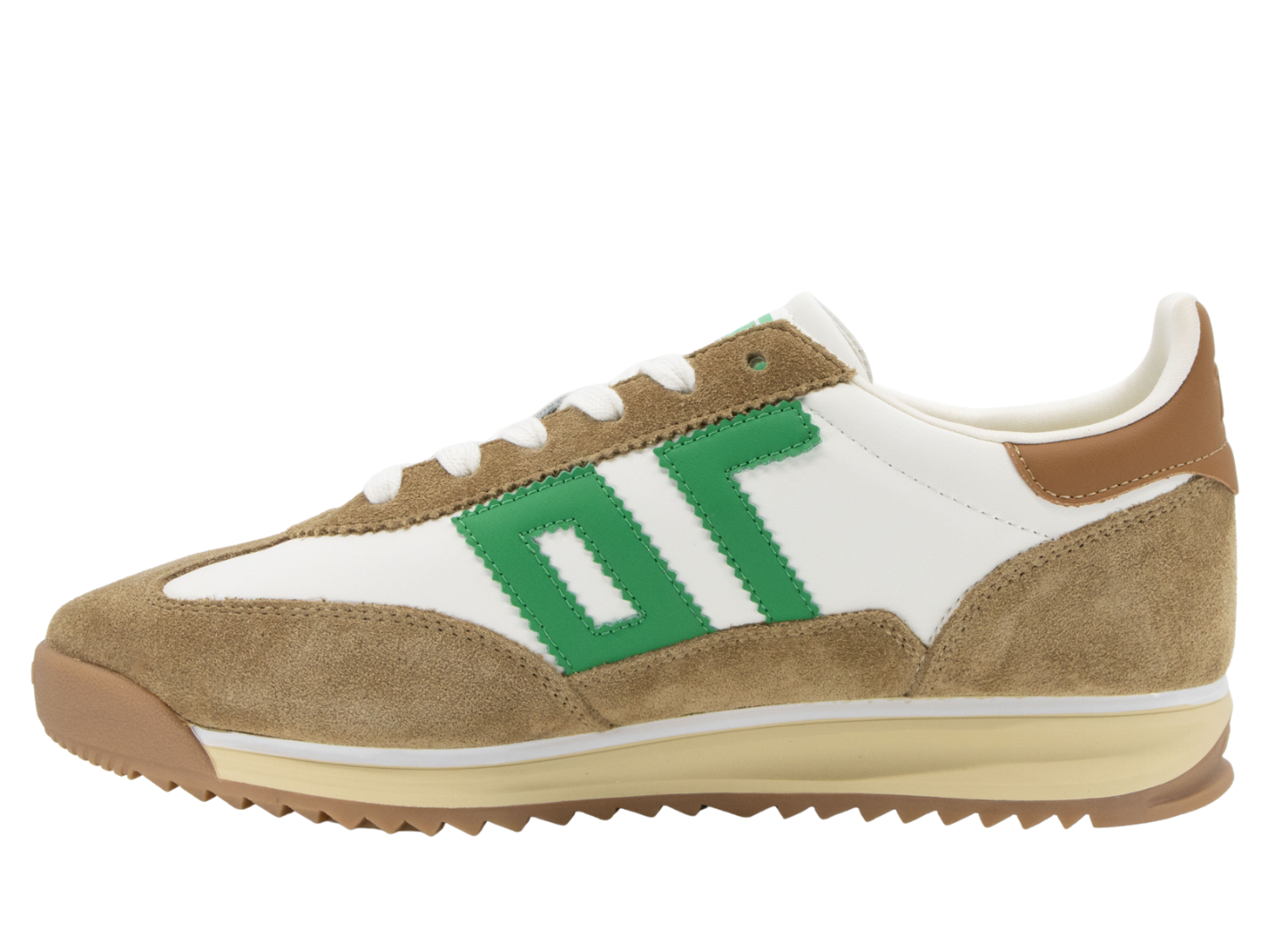 Back 70: JOGGER M in WHITE CAMEL GREEN Sneakers
