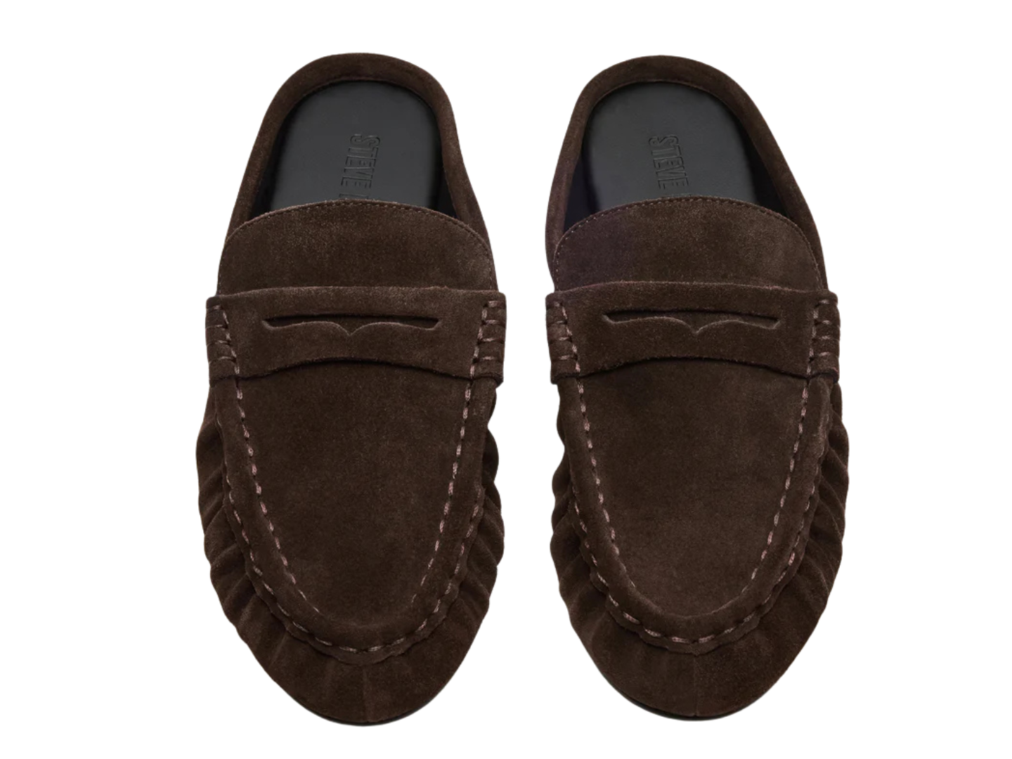 Rafe in Chocolate Brown Suede by: Steve Madden front view 