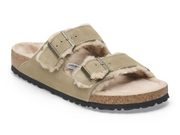 BIRKENSTOCK: Arizona Shearling Suede Taupe
