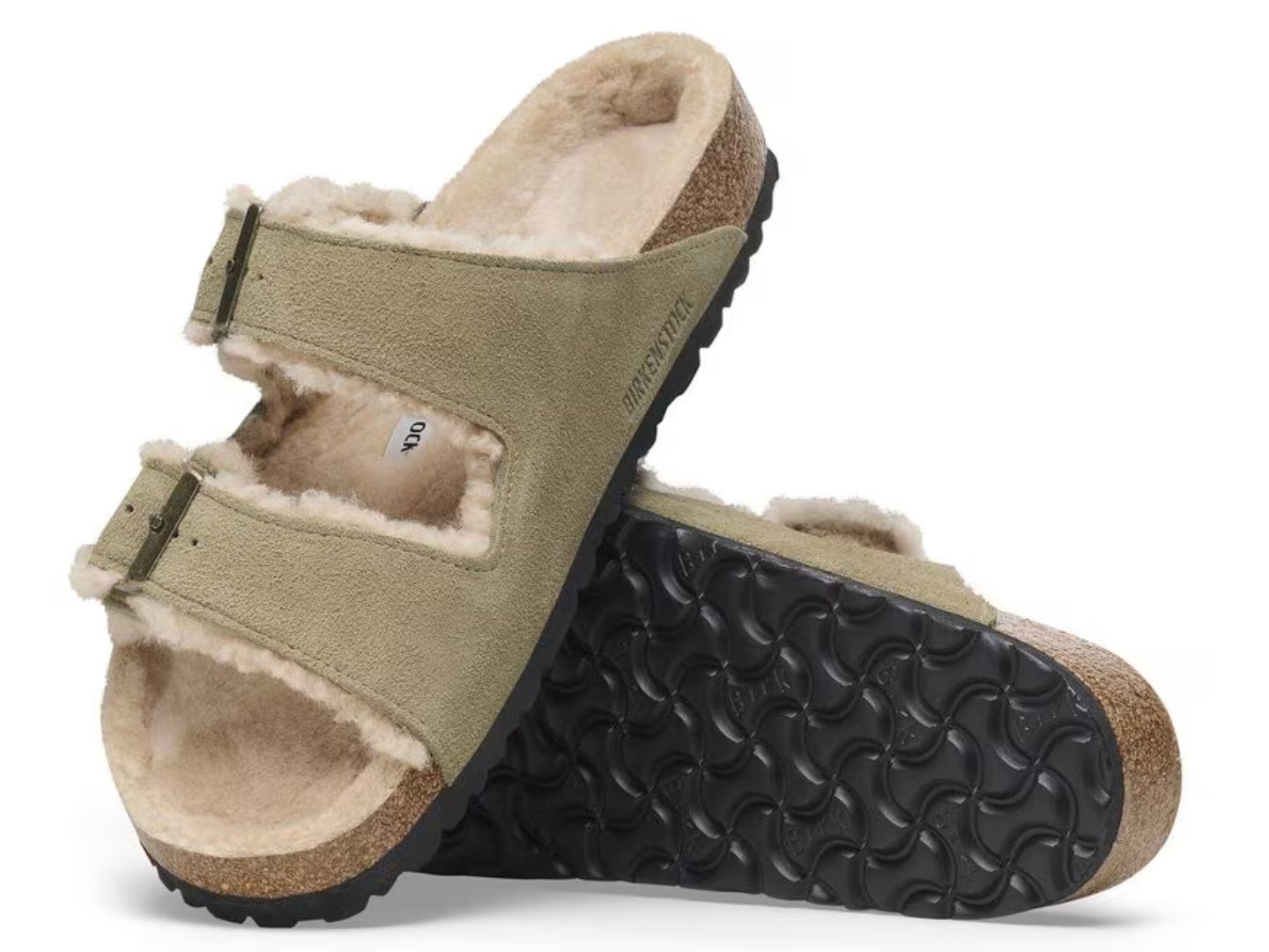 BIRKENSTOCK: Arizona Shearling Suede Taupe
