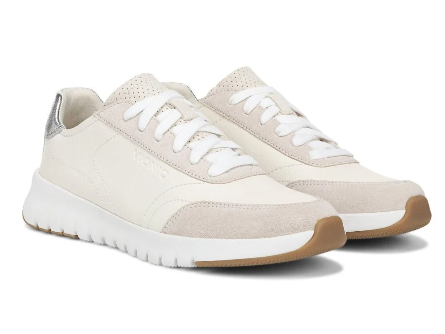 Vionic: Uptown Sneaker in Ivory/Silver