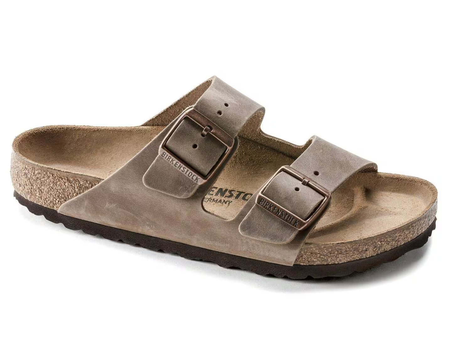 Birkenstock: Arizona Nubuck Oiled Soft Footbed Tobacco Brown