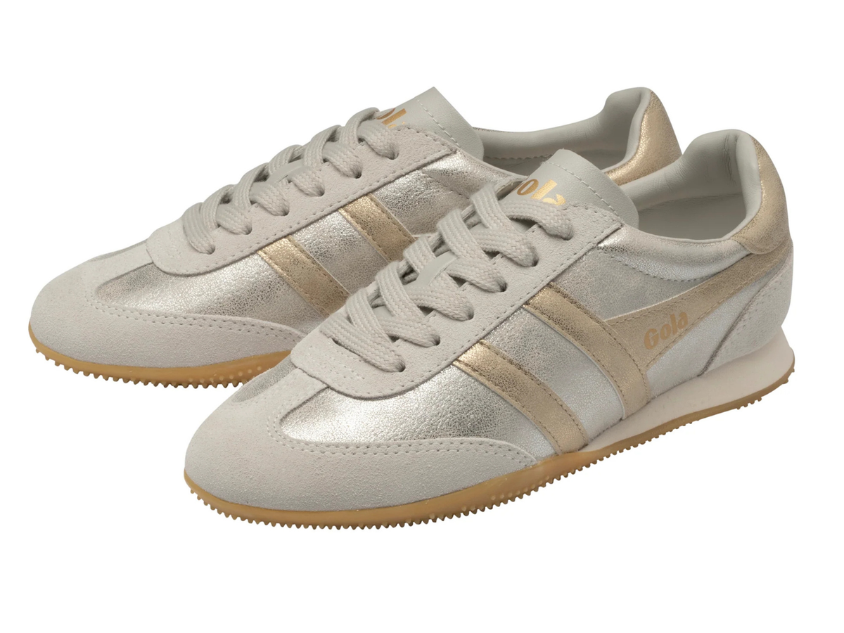 Gola Women's Sprinter Shimmer Sneakers in Silver/Gold