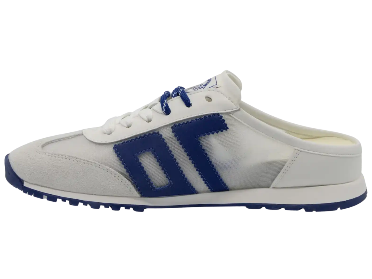 Back 70: VENICE in WHITE BLUE Backless Sneakers