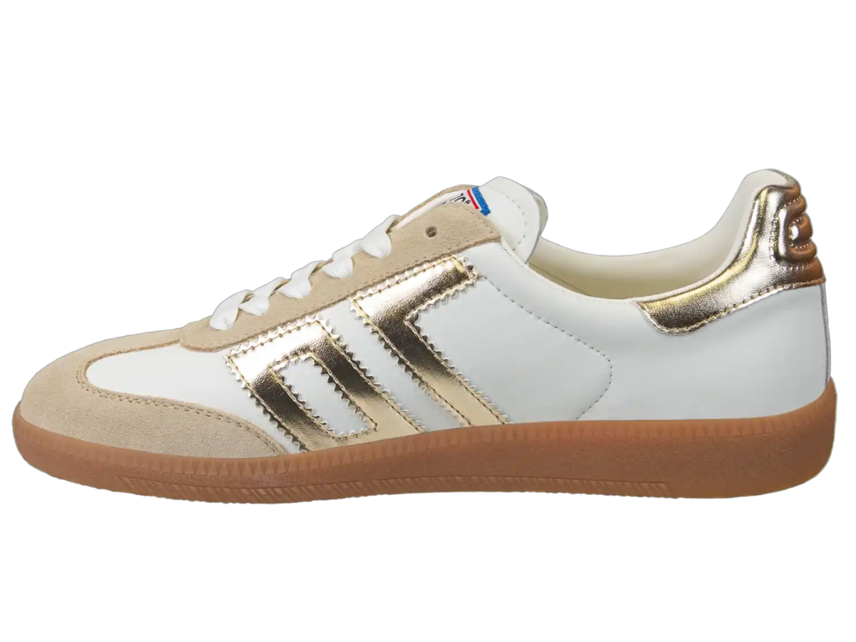 white and gold back 70 sneaker at jcole shoes tulsa
