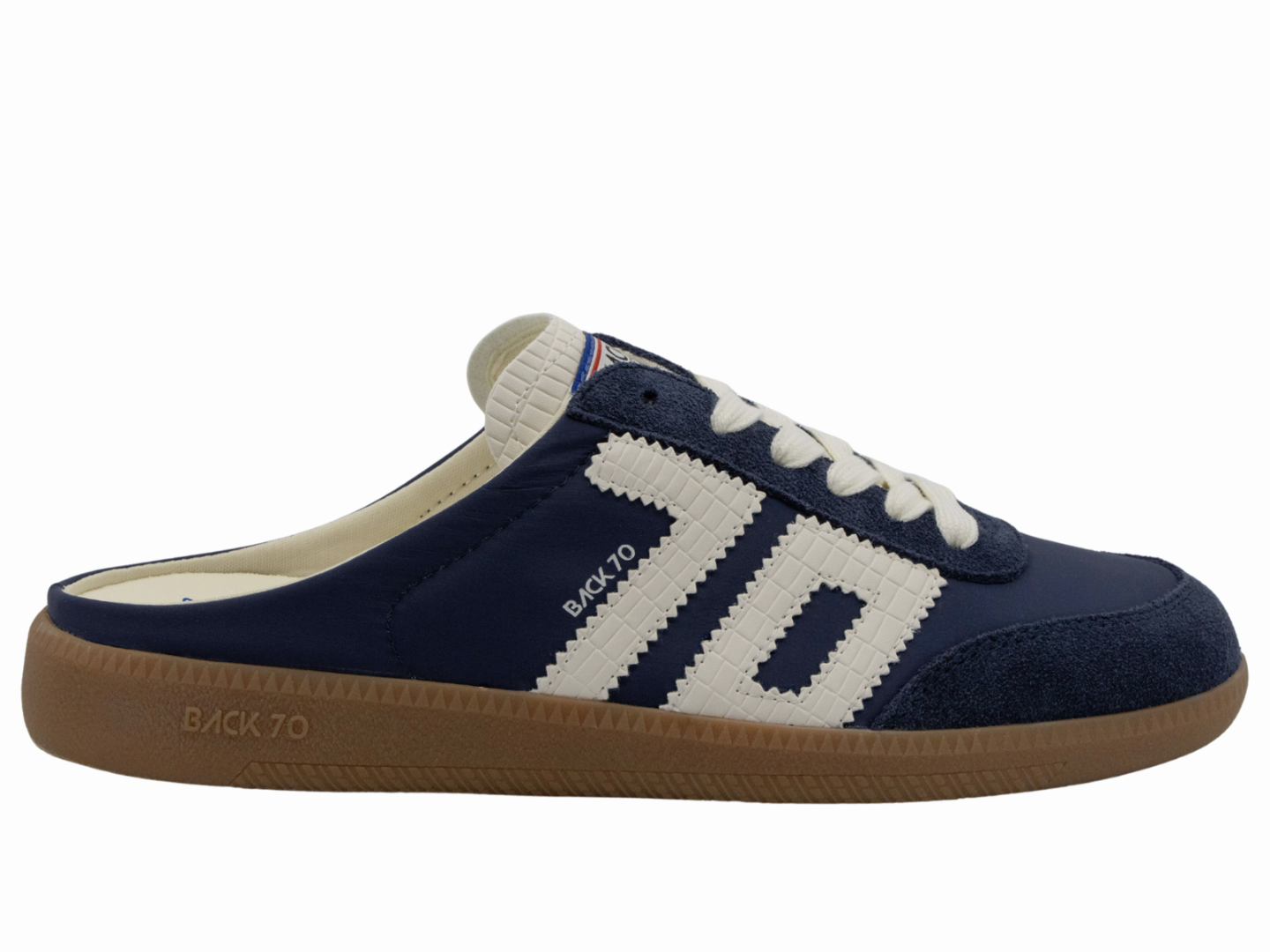 Back 70: EASTER in NAVY Backless Sneakers