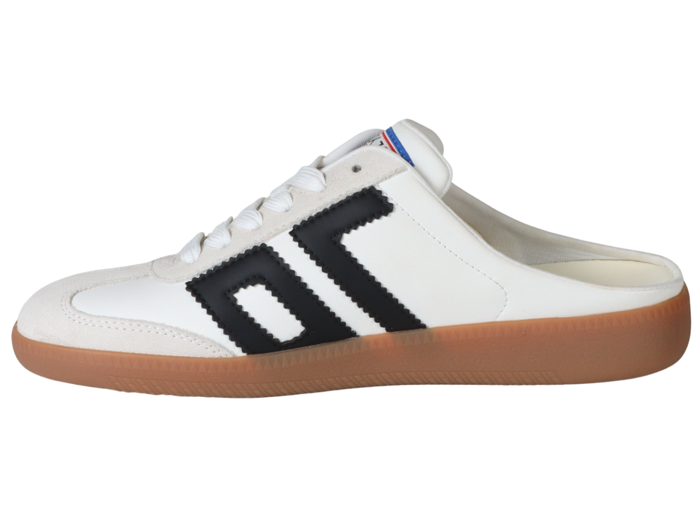 EASTER in WHITE BLACK Backless Sneakers Back 70 Sneakers at Jcole shoes Tulsa and Stillwater 
