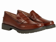 Cole Haan: Treena Lug Loafers in Dark Cuoio Box Leather