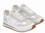 Cole Haan: GrandPrø Premier Sneakers in White-Silver Birch