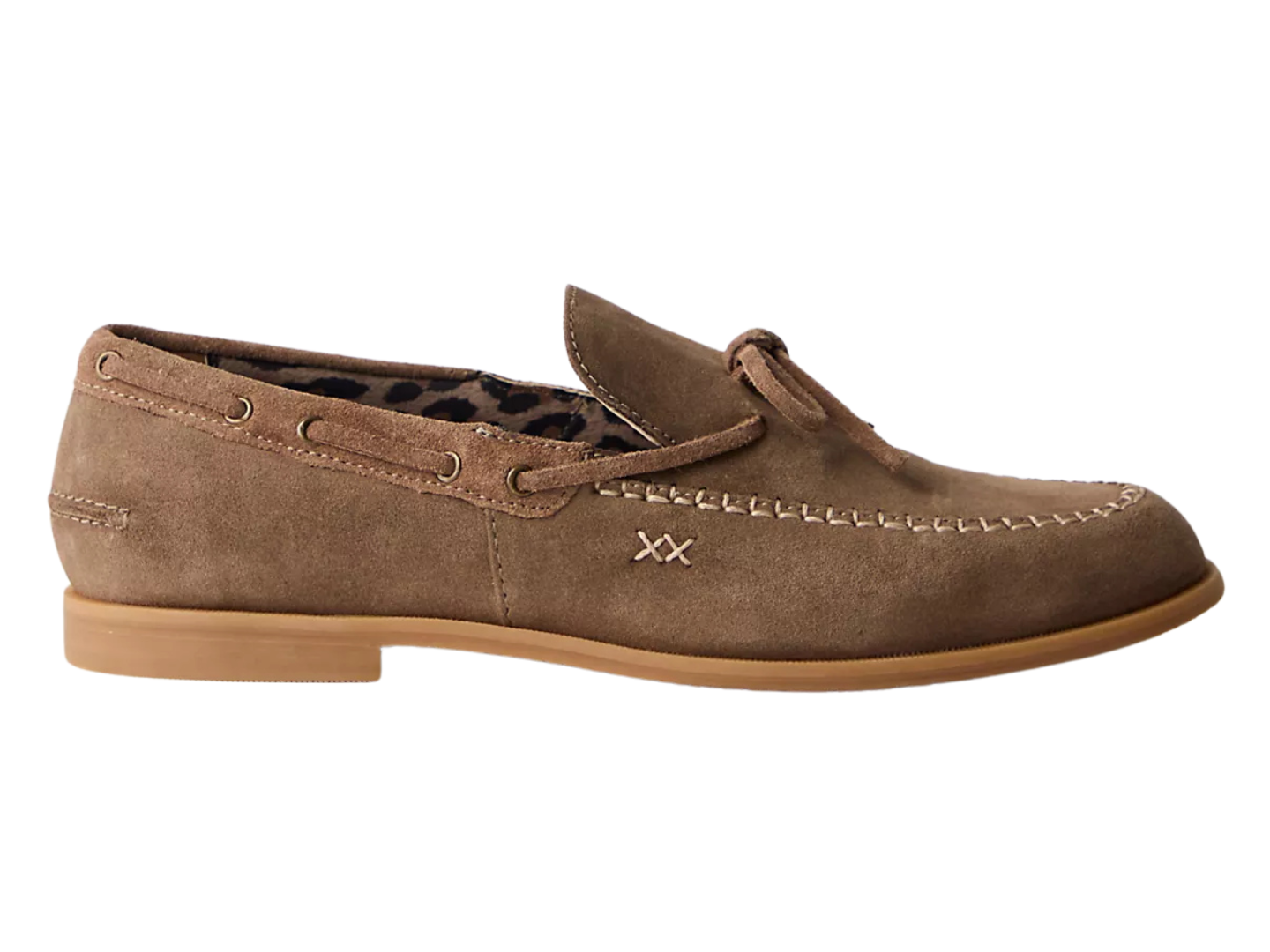 Free People: Seas the Day Boat Shoe in Taupe Suede