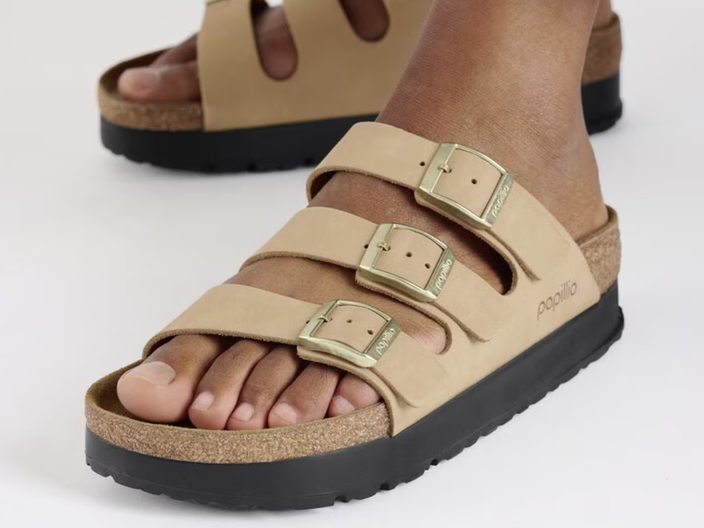 Birkenstock: Florida III Pap Flex Platform in Sandcastle