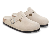 Birkenstock: Boston in Suede Oyster Tonal