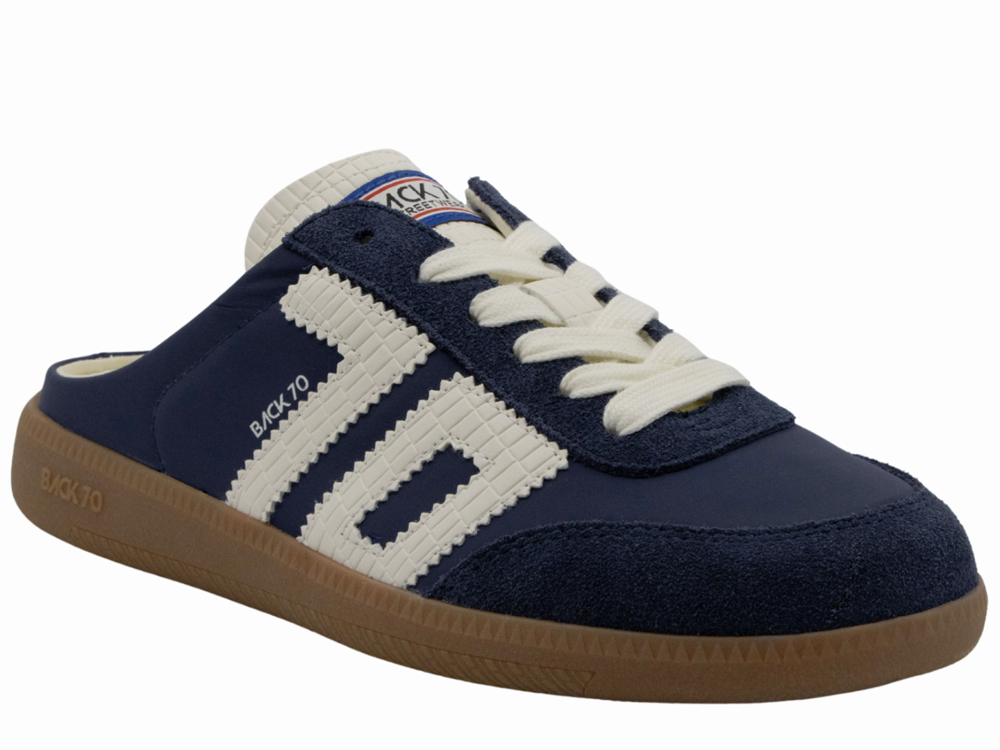Back 70: EASTER in NAVY Backless Sneakers