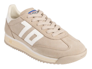 A beige suede sneaker with a large white '10' logo on the side, beige laces, and a cream-colored sole, shown on a plain white background.