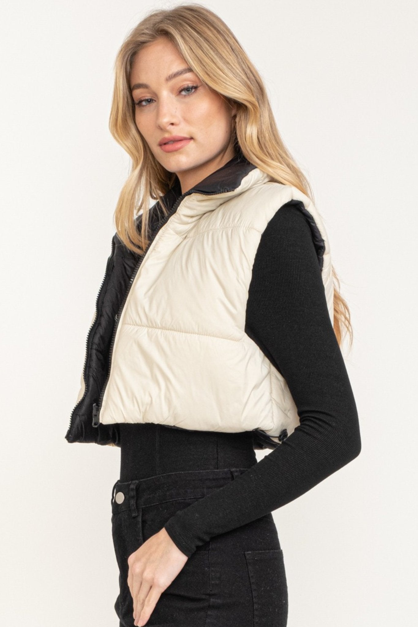Sleeveless Puffer Vest in Light Taupe - J. Cole ShoesCLOUD TENSleeveless Puffer Vest in Light Taupe