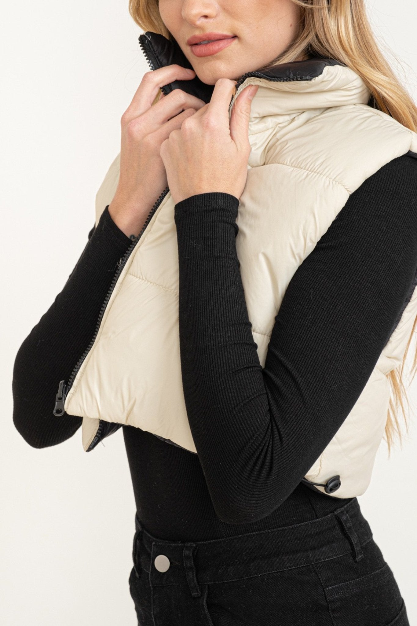 Sleeveless Puffer Vest in Light Taupe - J. Cole ShoesCLOUD TENSleeveless Puffer Vest in Light Taupe