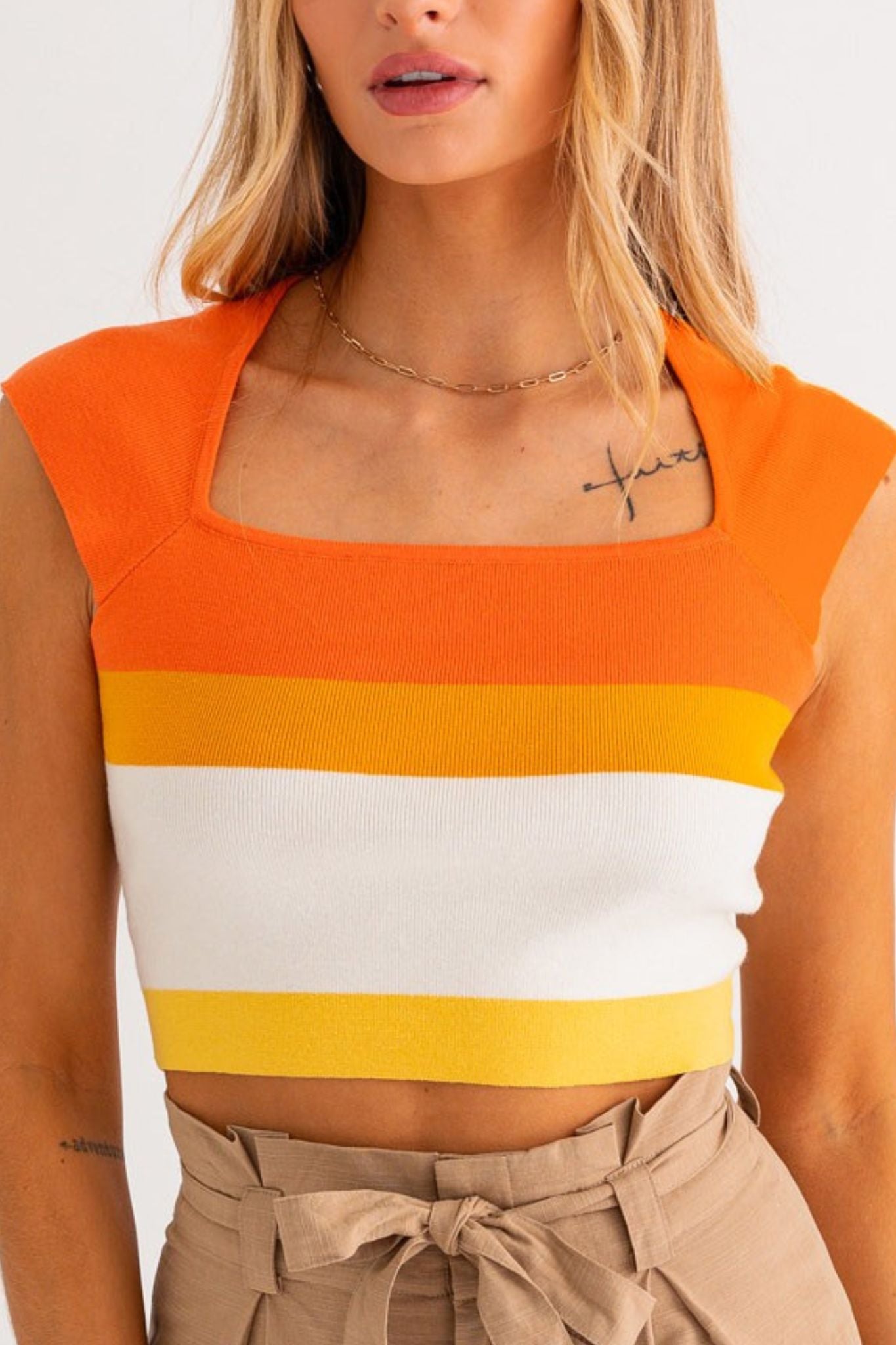 Sunrise Stripe Crop Top - J. Cole ShoesLE LISSunrise Stripe Crop Top