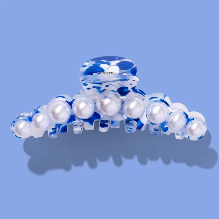 Taylor Elliot Designs: Claw Clip in Blue Fluid/Pearl - J. Cole ShoesTAYLOR ELLIOT DESIGNSTaylor Elliot Designs: Claw Clip in Blue Fluid/Pearl