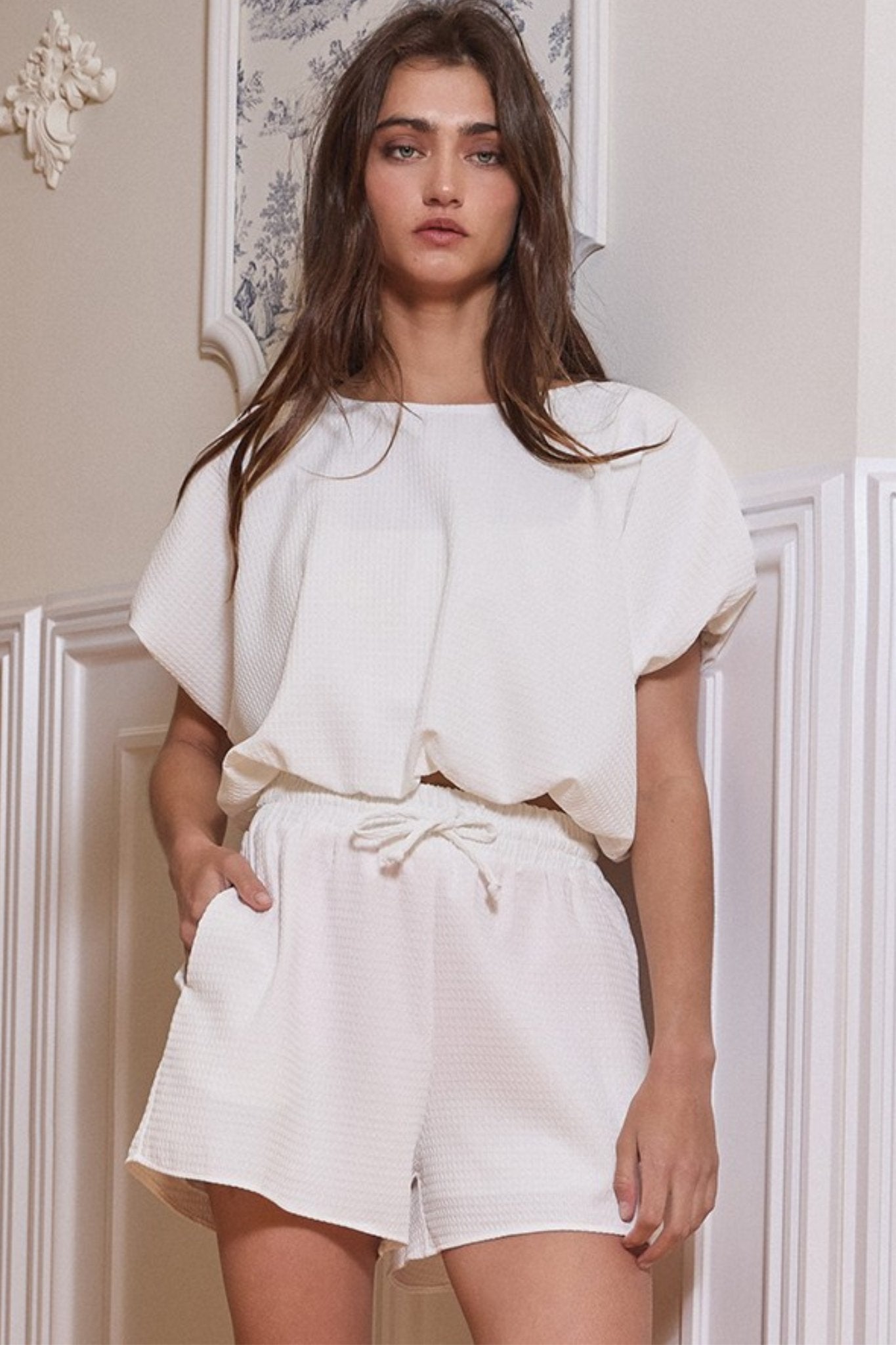 Text Shorts in Off White - J. Cole ShoesBUCKETLISTText Shorts in Off White