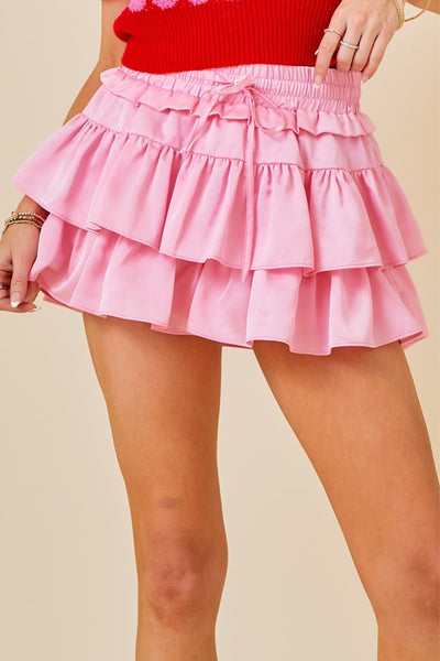 Tiered Skort in Icy Pink - J. Cole ShoesDAY + MOONTiered Skort in Icy Pink