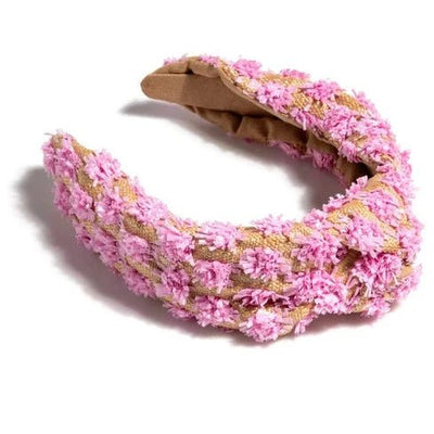 Tufted Straw Knotted Headband Pink - J. Cole ShoesSHIRALEAHTufted Straw Knotted Headband Pink