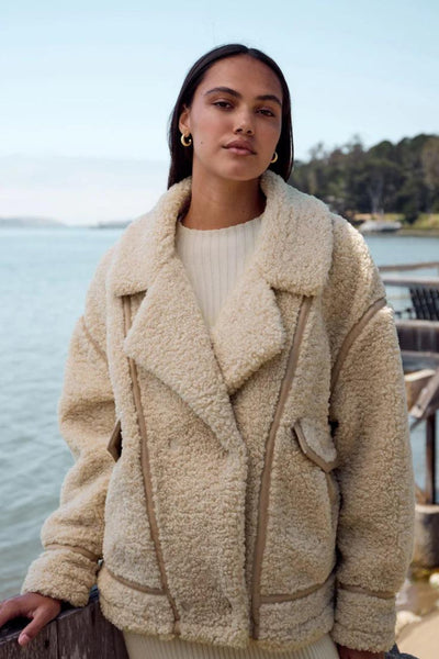 Z Supply: Ari Sherpa Coat in Fossil - J. Cole Shoes