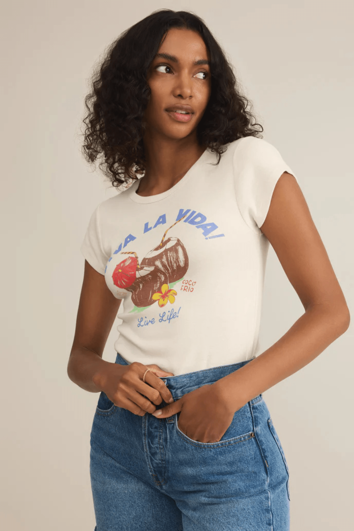 Z Supply: Coco Frio Cheeky Tee in Sea Salt - J. Cole ShoesZ SUPPLYZ Supply: Coco Frio Cheeky Tee in Sea Salt