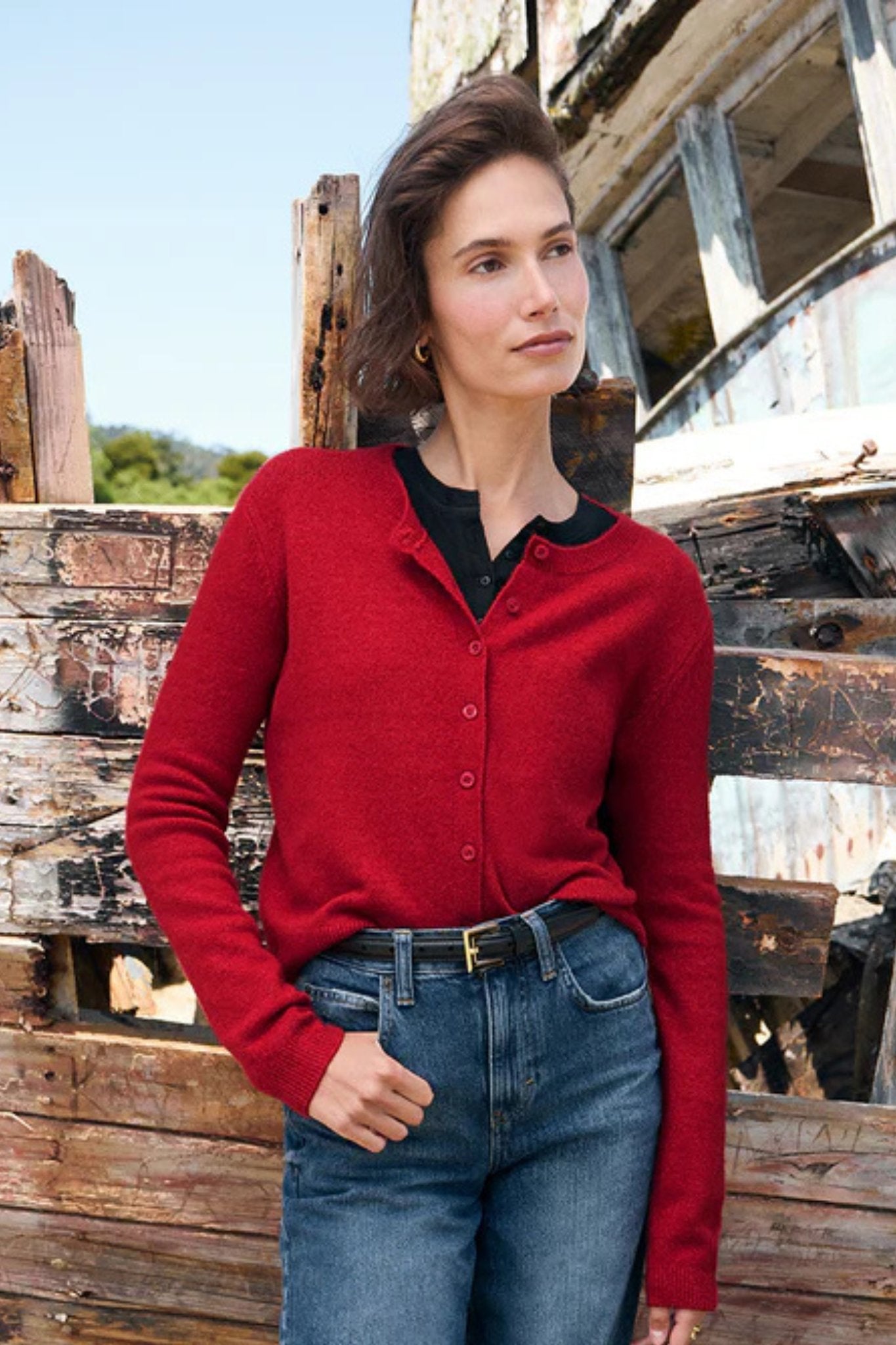 Z Supply: Outlook Cardigan in Haute Red - J. Cole ShoesZ SUPPLYZ Supply: Outlook Cardigan in Haute Red