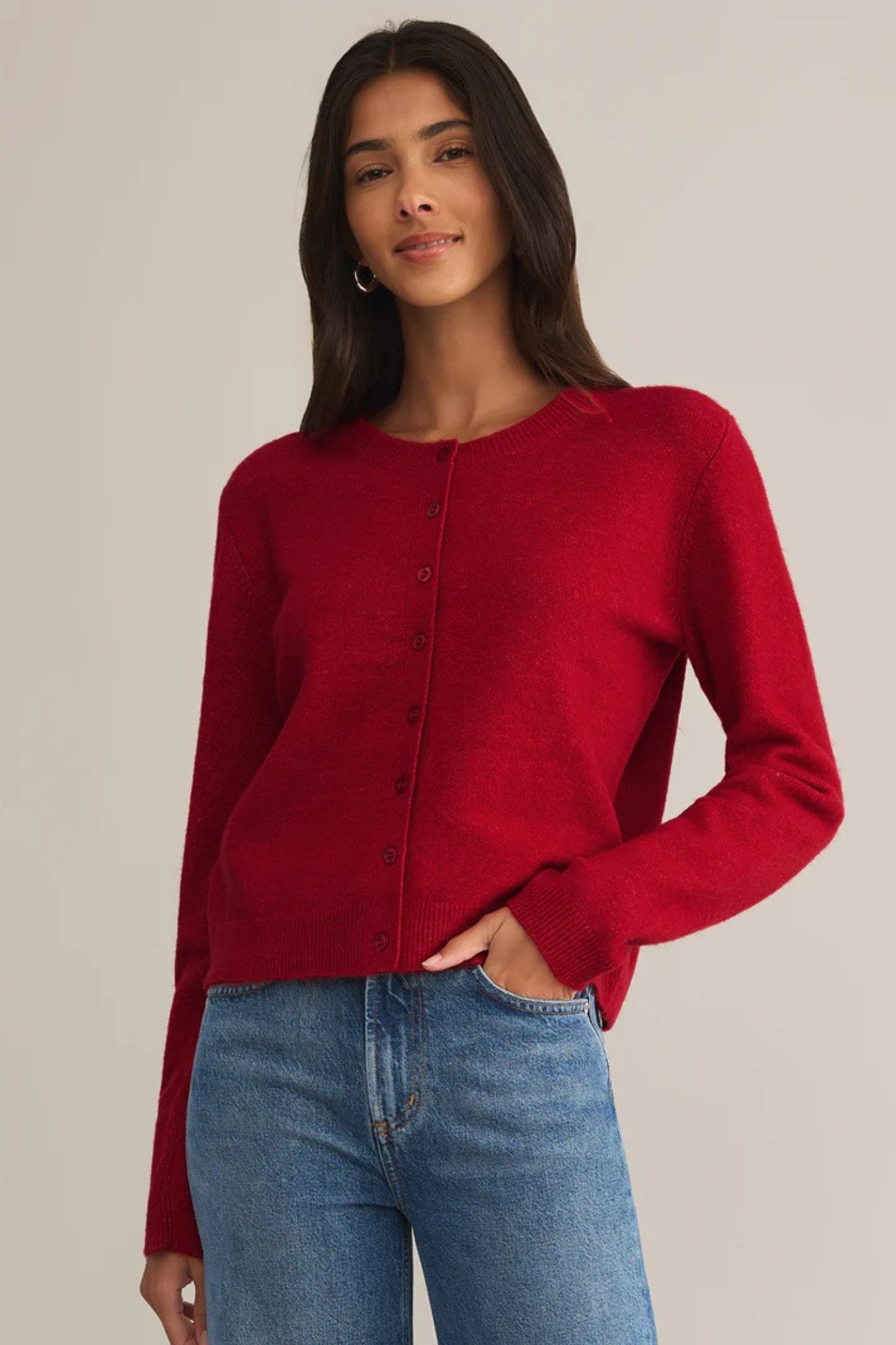 Z Supply: Outlook Cardigan in Haute Red - J. Cole ShoesZ SUPPLYZ Supply: Outlook Cardigan in Haute Red