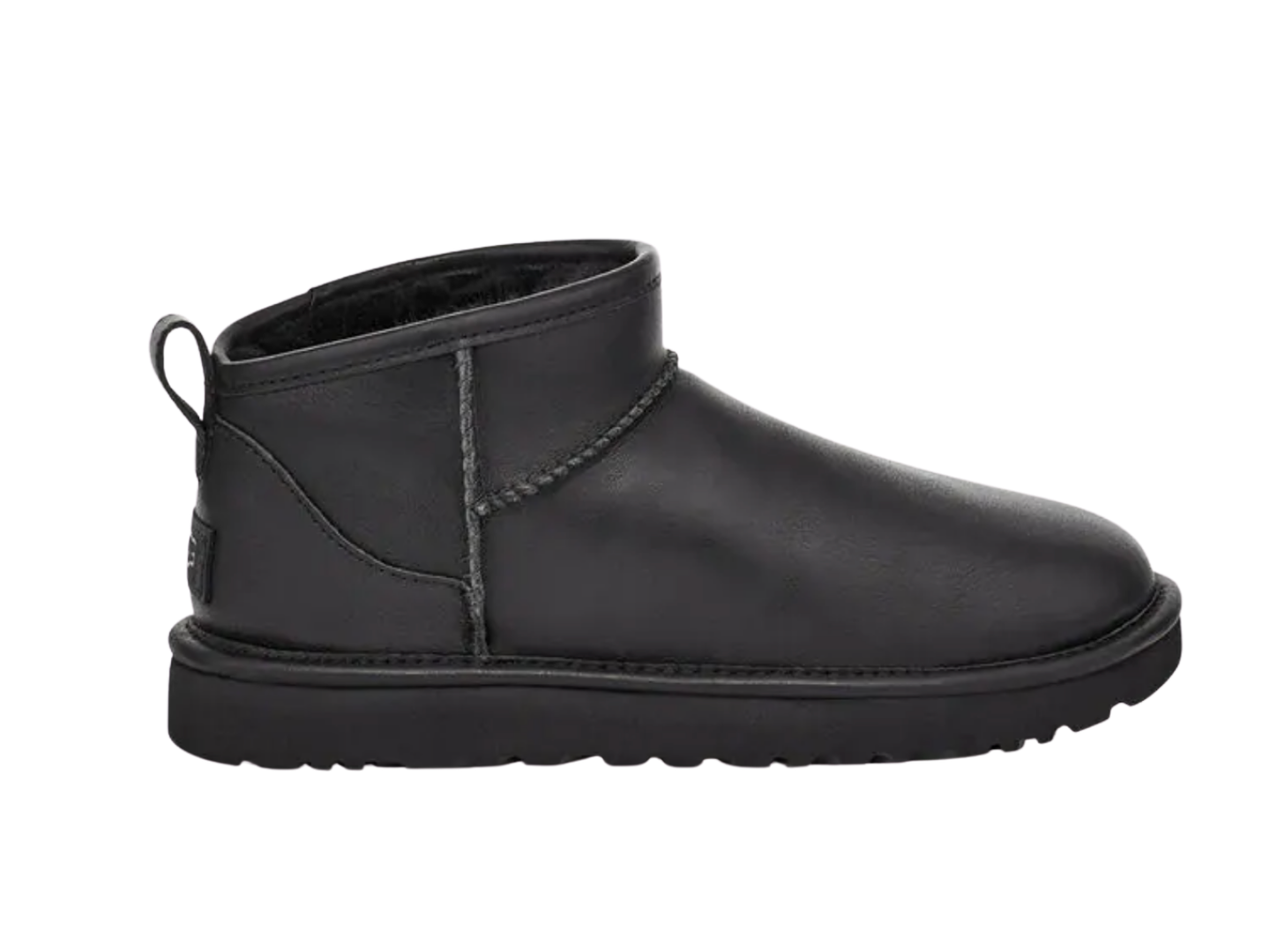 UGG: Classic Ultra Mini in Black Leather
