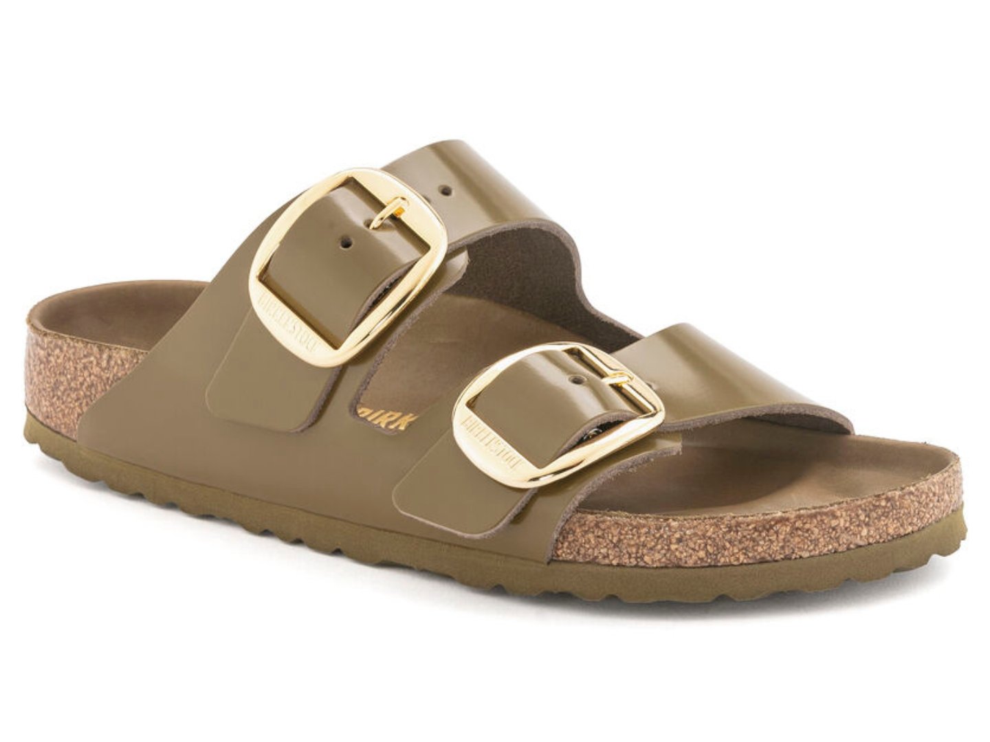 Birkenstock: Arizona Big Buckle High Shine in Mud Green - J. Cole