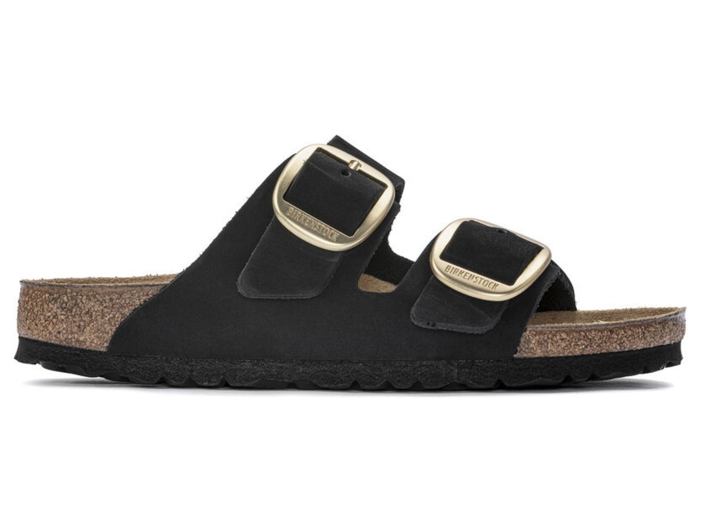 Birkenstock: Arizona Big Buckle Nubuck in Black - J. Cole ShoesBIRKENSTOCKBirkenstock: Arizona Big Buckle Nubuck in Black