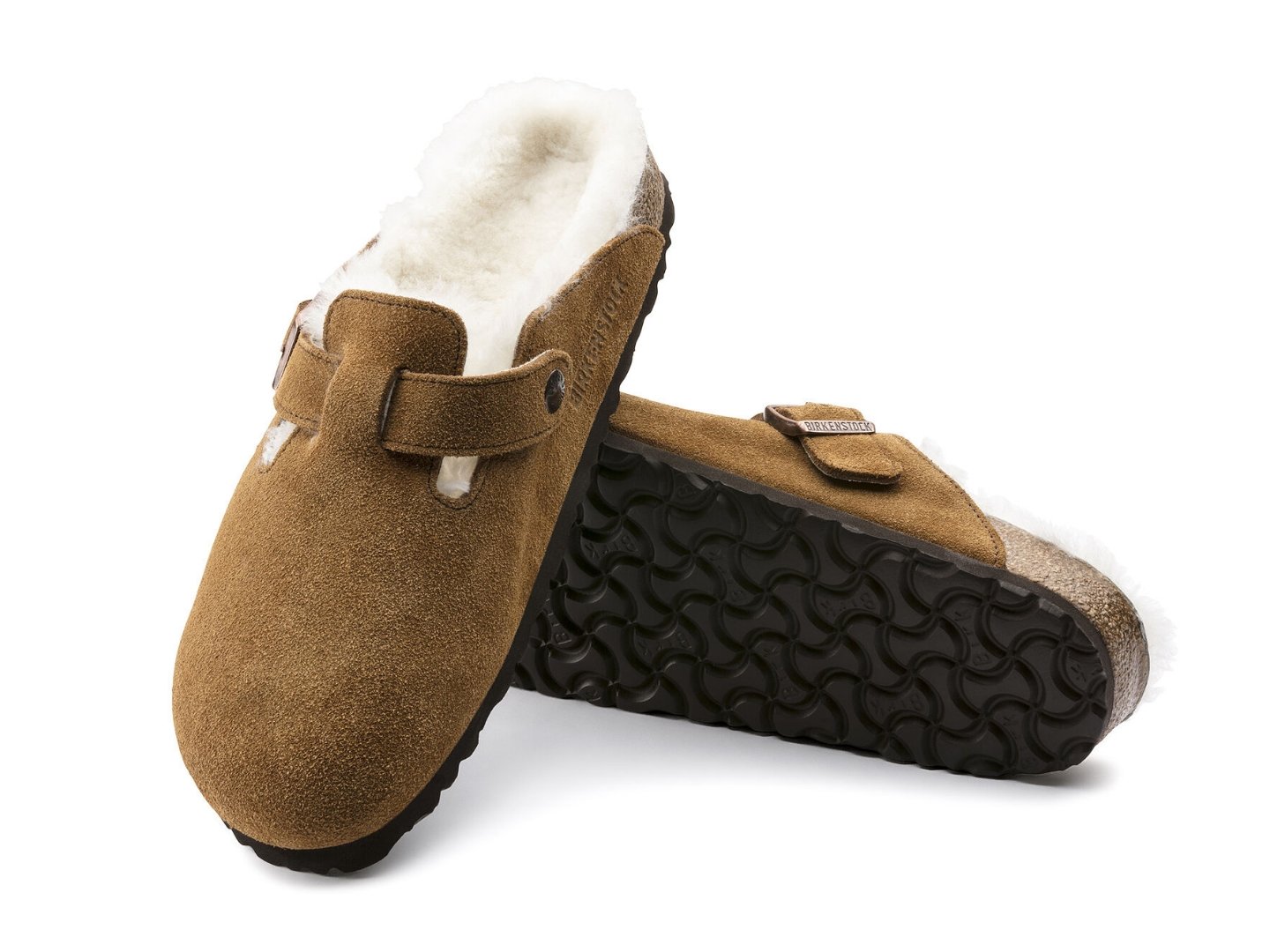 Birkenstock: Boston Shearling in Mink - J. Cole ShoesBIRKENSTOCK