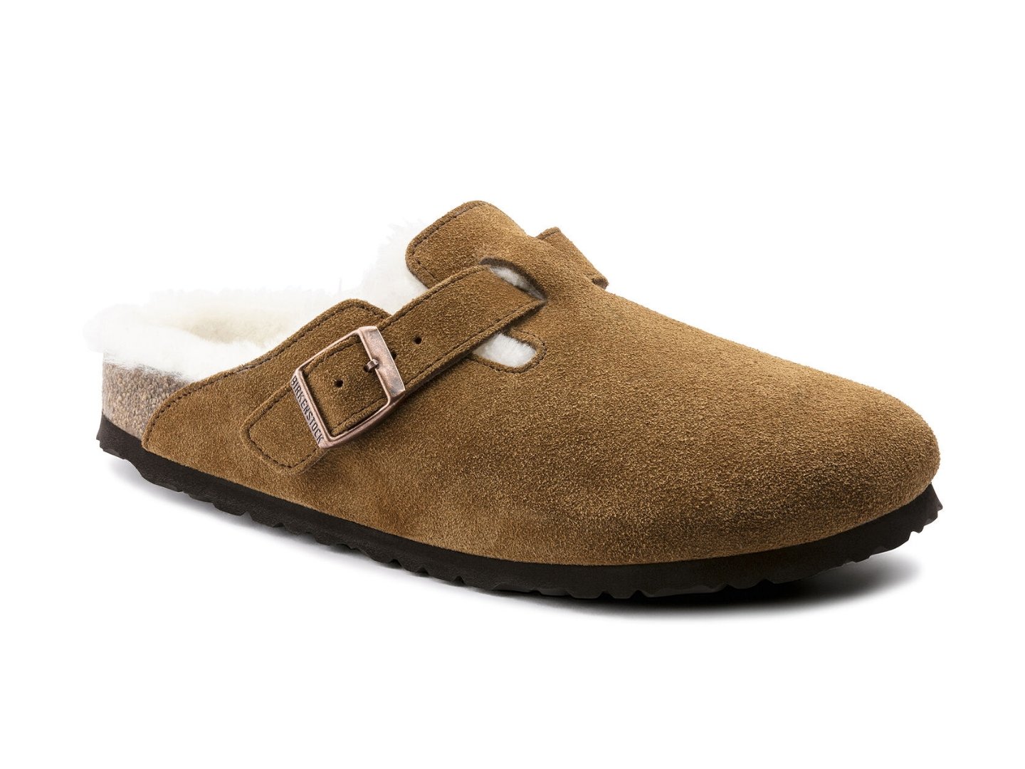 Birkenstock: Boston Shearling in Mink - J. Cole ShoesBIRKENSTOCK